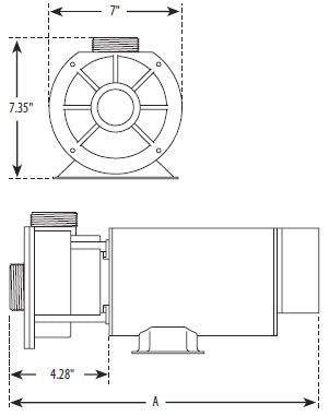 Waterway Center Discharge-48-Frame 1-Speed 1.5HP 115V | 3410610-15