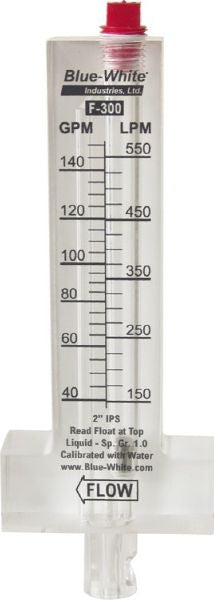 Blue White Industries 1.25 inch PVC Flow Meter 15-75 GPM | F-30125P
