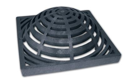 NDS 1290, 12" Black Plastic Square Atrium Catch Basin Drain Grate