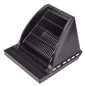 NDS 12" Black Plastic Square Downspout Defender Catch Basin Drain Grate