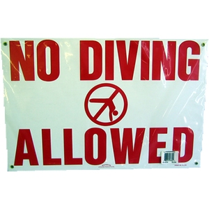 National Stock Sign No Diving Sign with Image 12inches x 18inches | 1218TX