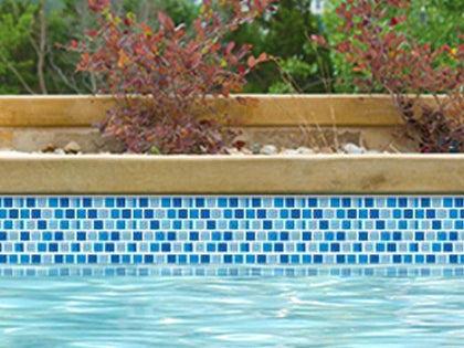 NPT National Pool Tile Allure 1x1 Series Glass Tile Peacock | 201-019