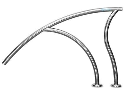 Designer Series deck to deck return stair rail in 304 stainless steel, part DR-D3D50065