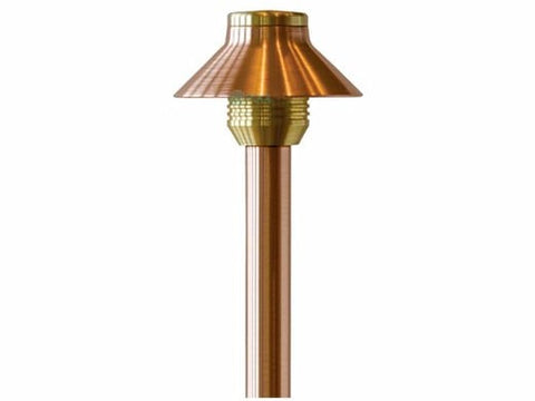 FX Luminaire SP 20W LED path light in copper with a 12 inch riser
