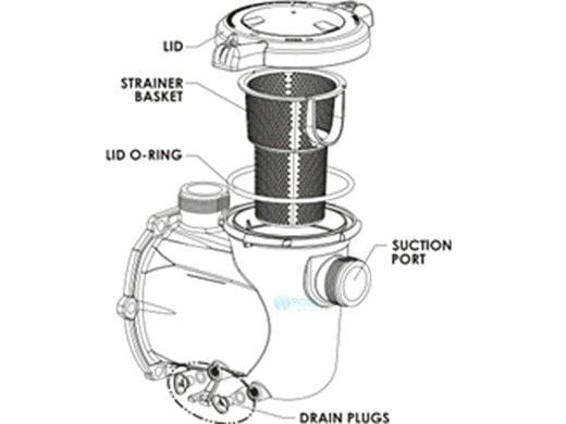 Pentair 356346Z black strainer pot kit for IntelliFlo3 VSF 1.5 HP pumps
