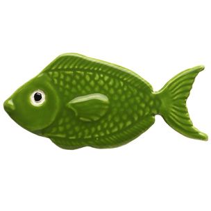 Custom Mosaics Ceramic Mosaic Green Reef Fish 4 inches | 101GR