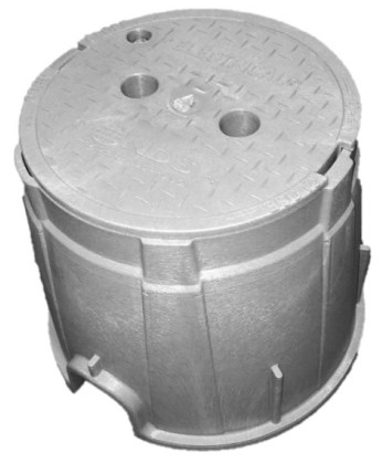 NDS 312BCB ELEC, 10" Round Pro-Spec Series - Gray Box / Gray Bolt-down Cover, ICV