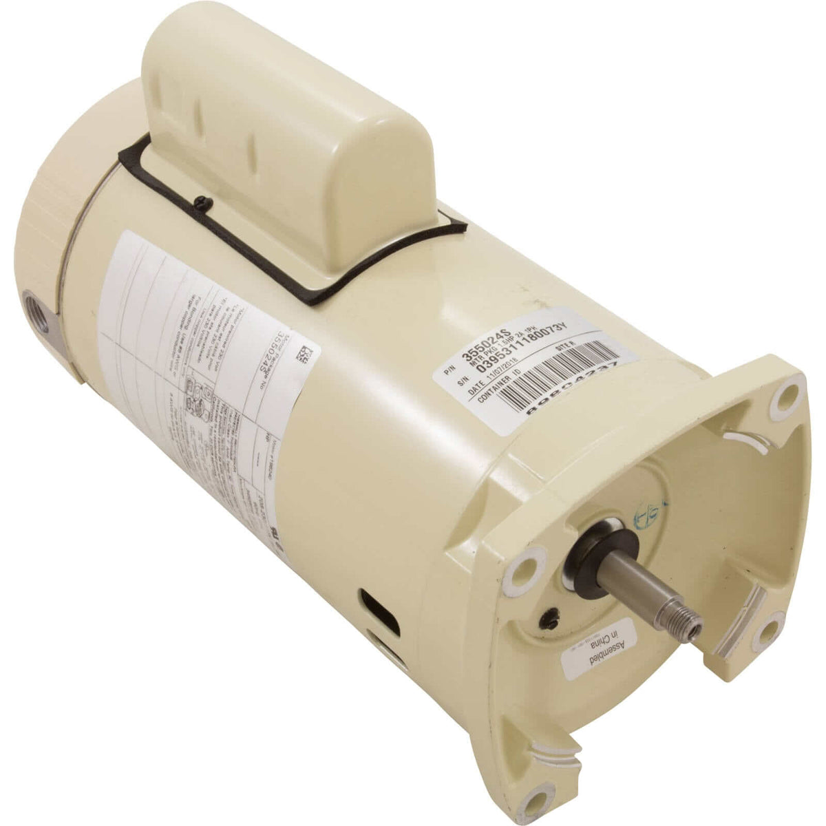 Pentair 355024S 1.5 HP single speed square flange pool and spa pump motor in almond