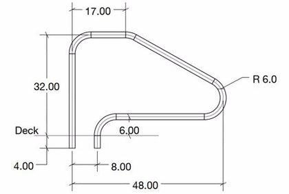 S.R. Smith Deck Mounted 4-Bend 48in Stair PC Taupe | DMS-101A-TP