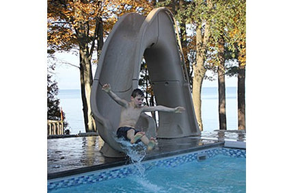 Global Pool Products Tidal Wave Slide Right Turn Sand | GPPSTW-SAND-R