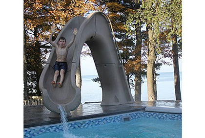 Global Pool Products Tidal Wave Slide with LED Light Right Turn Sand | GPPSTW-SAND-R-LED