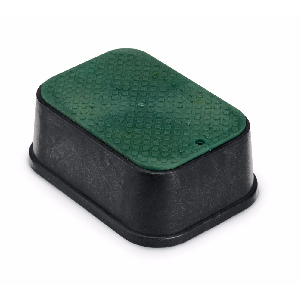 Rain Bird 6" Standard Extension Valve Box With Black Body And Overlapping Green Lid