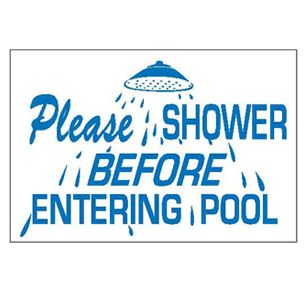 National Stock Sign SW-11 Please Shower Before Entering Pool sign, 12 x 18 in.
