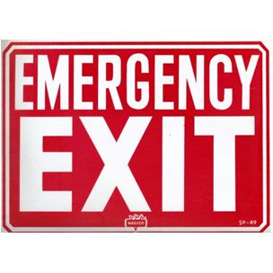 National Stock Sign Emergeny Exit Sign 9inches x 12inches | SP-49