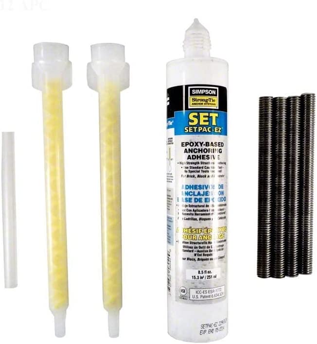S.R. Smith 75-209-5868-SS epoxy kit with four stainless steel mounting bolts
