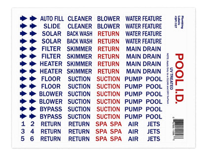 Pool Pals Smart Pool ID Tags for Equipment and Plumbing Labeling, SP1107