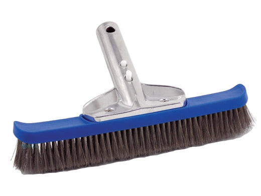 Oreq BR392 9 inch metal back pool brush with stainless steel bristles, product photo