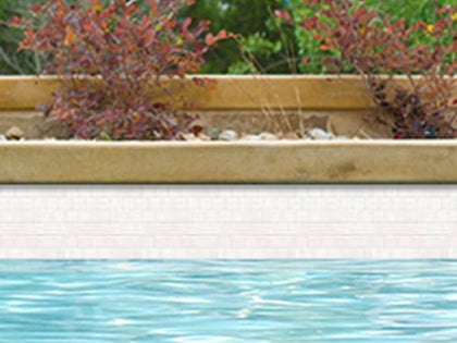 NPT National Pool Tile Mini Koyn Series Pool Ti Raised White | MK400