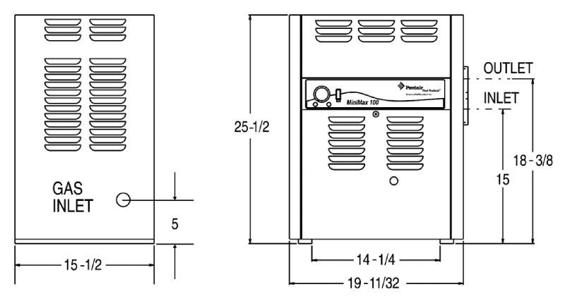 Pentair Minimax Plus Above Ground & Spa Heater - Electronic Ignition | 460348