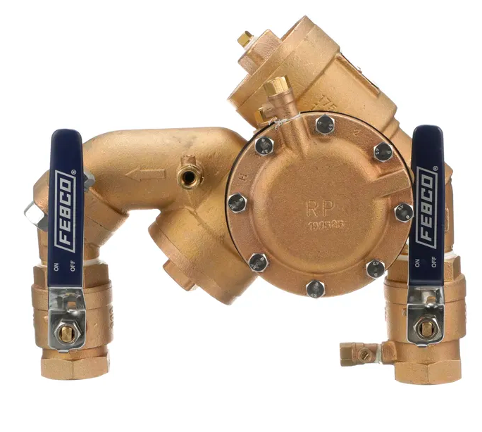 Febco 1.5" N Pattern Reduced Pressure Zone Backflow Preventer with Shutoff Valve (825YA-QT 1 1/2)