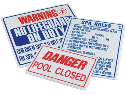 Pentair R232600 No Glassware In Pool Area safety sign, 9 in. by 12 in., product photo