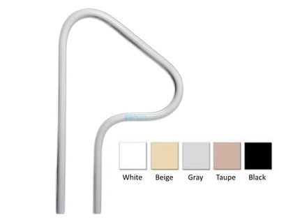Saftron in-ground spa return-to-deck handrail in white, 26 in W x 42 in H, part S-326-W