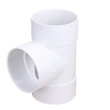 NDS 8 in. PVC Sewer & Drain Tee, Hub x Hub x Hub , 8P01