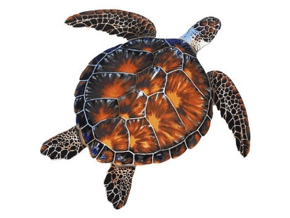 Custom Mosaics Brown Turtle 26"x25" | PORC-BT10-24/SH