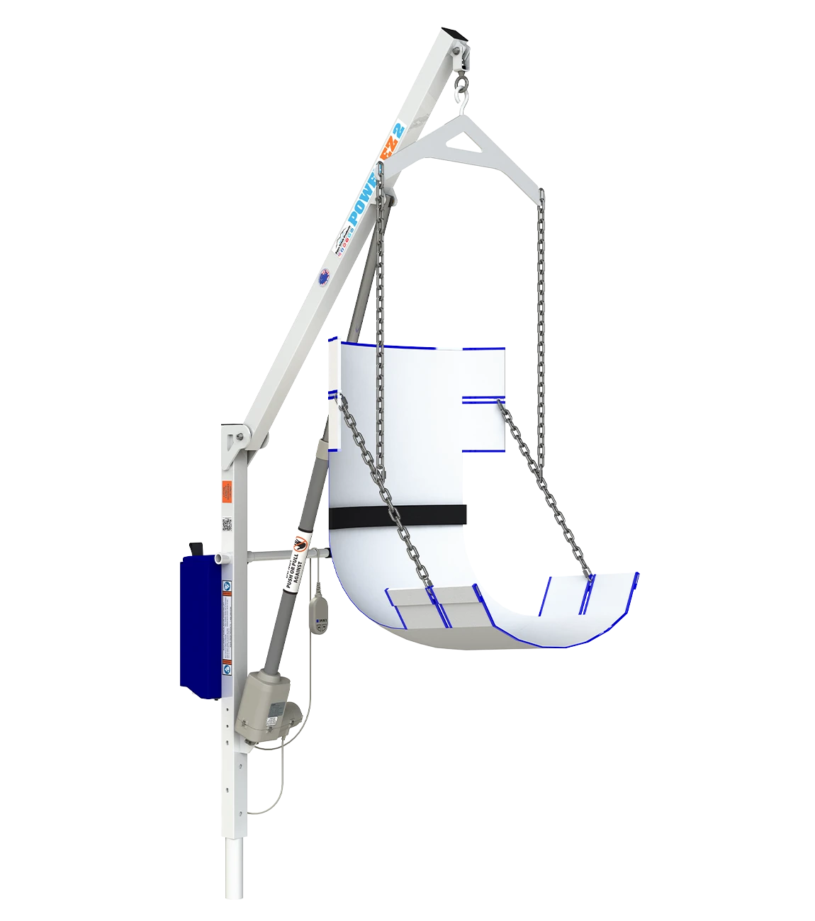 Aqua Creek Power EZ 2 F-PEZPL2 portable pool lift with mesh sling seat