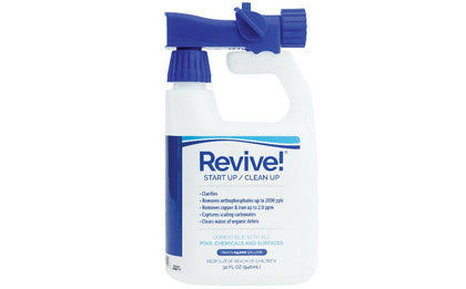 Revive! Start Up/Clean Up 32 oz bottle with its hose-end sprayer, front label