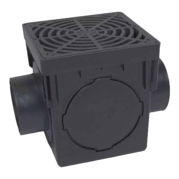 Dura 124-K, 12" 2-Outlet Drainage Kit with Black Grate