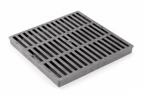 NDS 1211, 12" Black Plastic Square Catch Basin Drain Grate