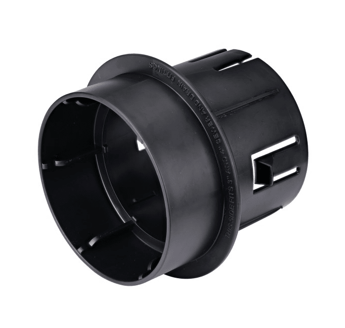 NDS 1241, Black Adapter Connects Pop-Up Drainage Emitter with Elbow to 3" & 4" Drain Pipes