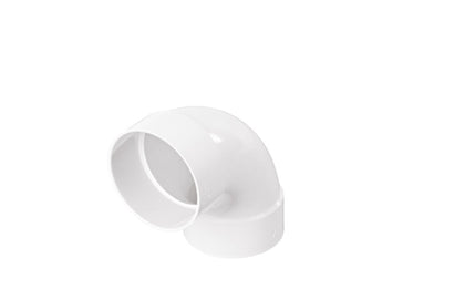 NDS 4" White Hub x Hub PVC S&D 90 Degree Long-Turn Elbow