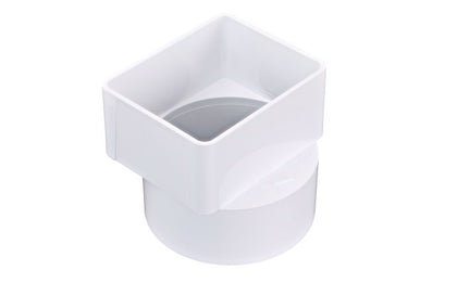 NDS 3" x 4" x 4" White S&D Hub PVC Offset Downspout Adapter