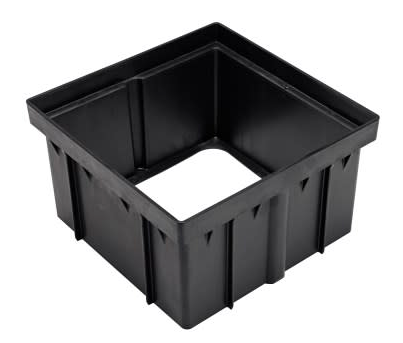 NDS 1216, 6" Black Riser for 12" Square Catch Basin Drain and Low-Profile Adapter Drain