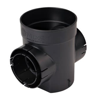 NDS 201, Spee-D 6" Black Round Catch Basin Drain, 2 Outlets