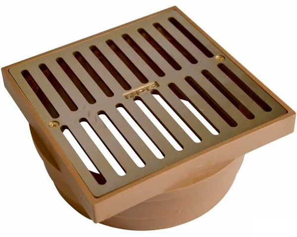 NDS 921B, 6" Square Satin Brass Grate