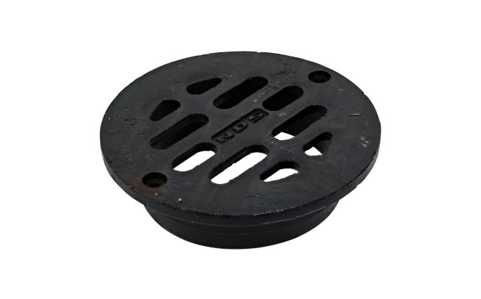 NDS 8" Ductile Iron Round Duracast Grate, Connects To 8" Spee-D Basin & Drain Pipes