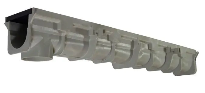 NDS Dura Slope 6" X 4' X 5.8" Light Gray Channel Drain, 4.0" To 4.3" Invert Depth