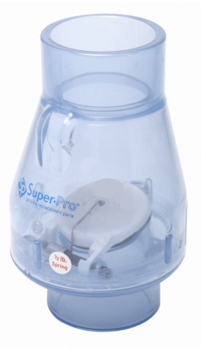 Magic Plastics Inc SuperPro Swing-Spring Clear Check Valve .5lb SlipxSlip 2" | SP0821-20C