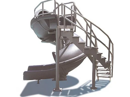 S.R. Smith Vortex Open Flume Slide with Staircase, Gray Granite