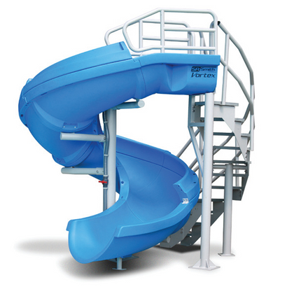 S.R. Smith Vortex Open Flume Slide with Staircase, Blue