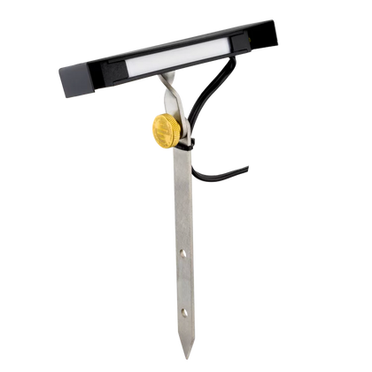Brilliance Wall Washer With Adj T-Ground Spike, Brass + Black Cerakote Light Bar Shield And Integrated 3000K Light Bar