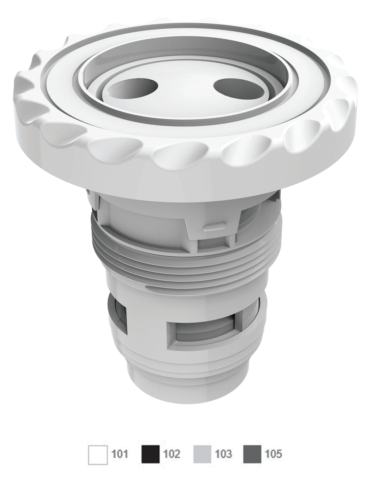 AquaStar ATBTS103 AquaThunder light gray jet barrel with therapeutic spinner