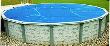 Midwest Canvas 18 ft round Blue/Silver Spaceage solar cover for above ground pools