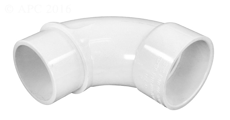 Dura Plastics 409-020SW 2-inch PVC sweep elbow, slip by spigot