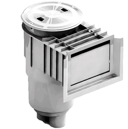 AquaStar SKR103 complete skimmer in light gray with lid and ring