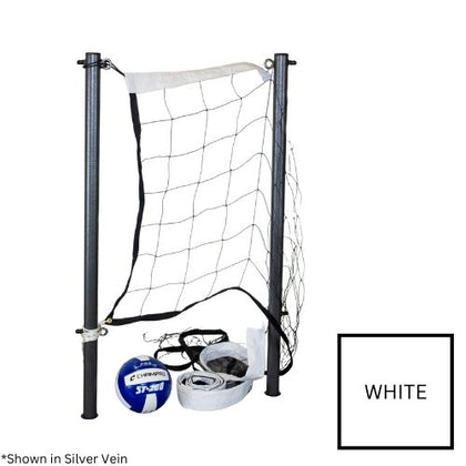 Global Pool Products GPPOTE-VBS16-WH pool volleyball set with 16 ft net and white poles