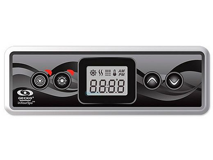 Gecko IN.K300-1OP LCD Spa Keypad Control and Overlay, 1 Pump 4-Button 10' Cable